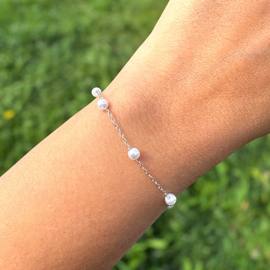 Handmade Sterling Pearl Bracelet