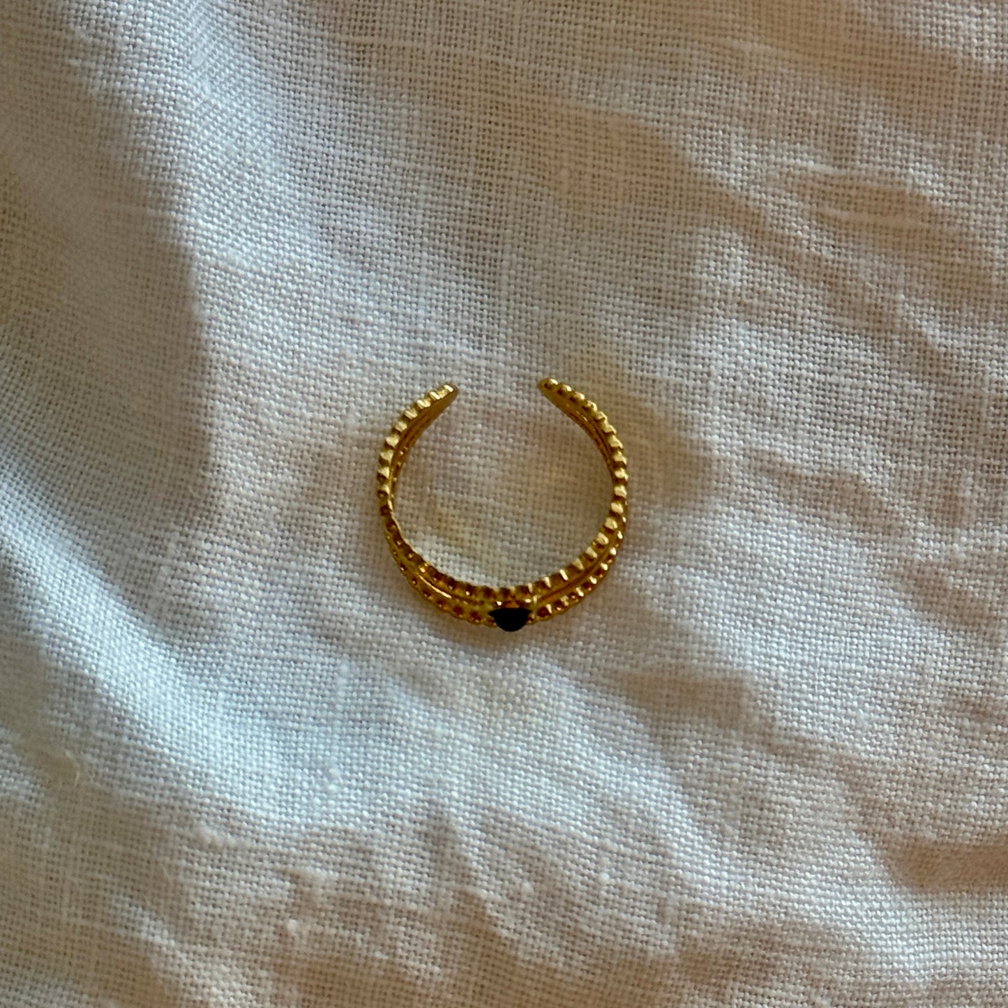 Black Obsidian Stacker Ring