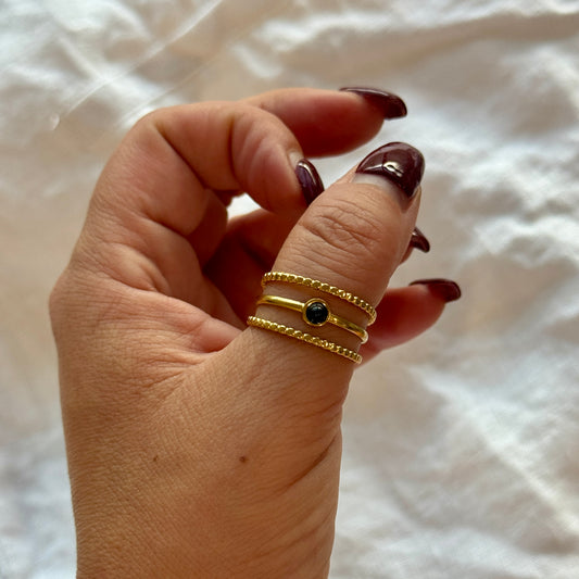 Black Obsidian Stacker Ring