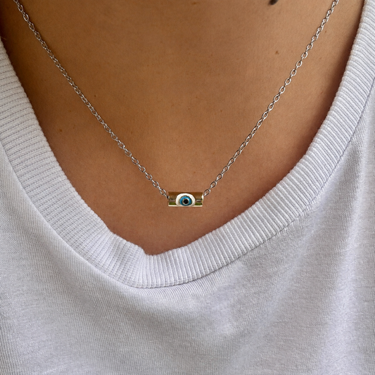 Evil Eye Bar Necklace
