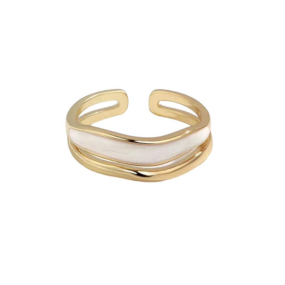 White Glaze Ring Band